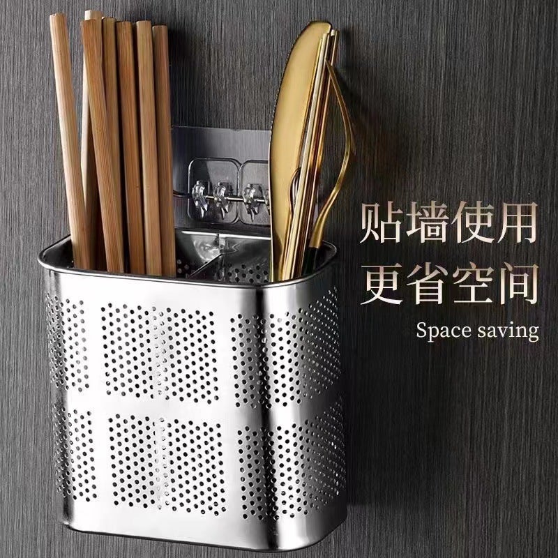 Supply Kitchen Stainless Steel Drain Storage Holder Hanging Chopsticks Holder Hook Chopsticks Cage Household Kitchen Storage - Image 2