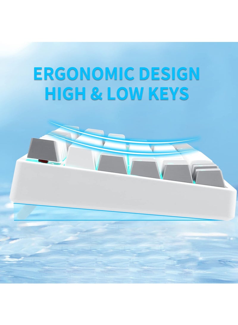 E-YOOSO 87key RGB Gaming Keyboard, Mechanical Compact Keyboard, Hot-Swappable Socket, White Grey-Red Switches - Image 4