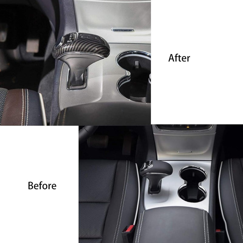 Tocatus Gear Shift Knob Trim Shifter Cap for Jeep Grand Cherokee and Chrysler 300C - ABS Carbon Fiber - Image 5