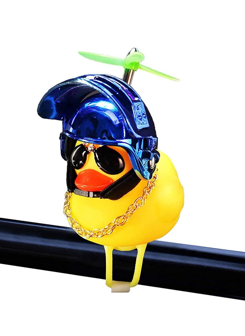 SYOSI - Luminous Three Level Head Bamboo Dragonfly Helmet, Bicycle Light, Local Duck Rubber, Duck Toy Car Ornaments, Yellow Duck Car Dashboard, Decorations Squeeze Duck Bicycle Horns 3 Colors - Image 1