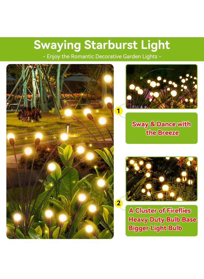 يُسلِّم أضواء حدائق تعمل بالطاقة الشمسية، متعددة الطبقات، أضواء متلألئة تشبه اليراعات، مقاومة للماء، لتزيين الحدائق والفناء في الهالوين (عبوة من 4 قطع، إجمالي 32 مصباح LED) - Image 2