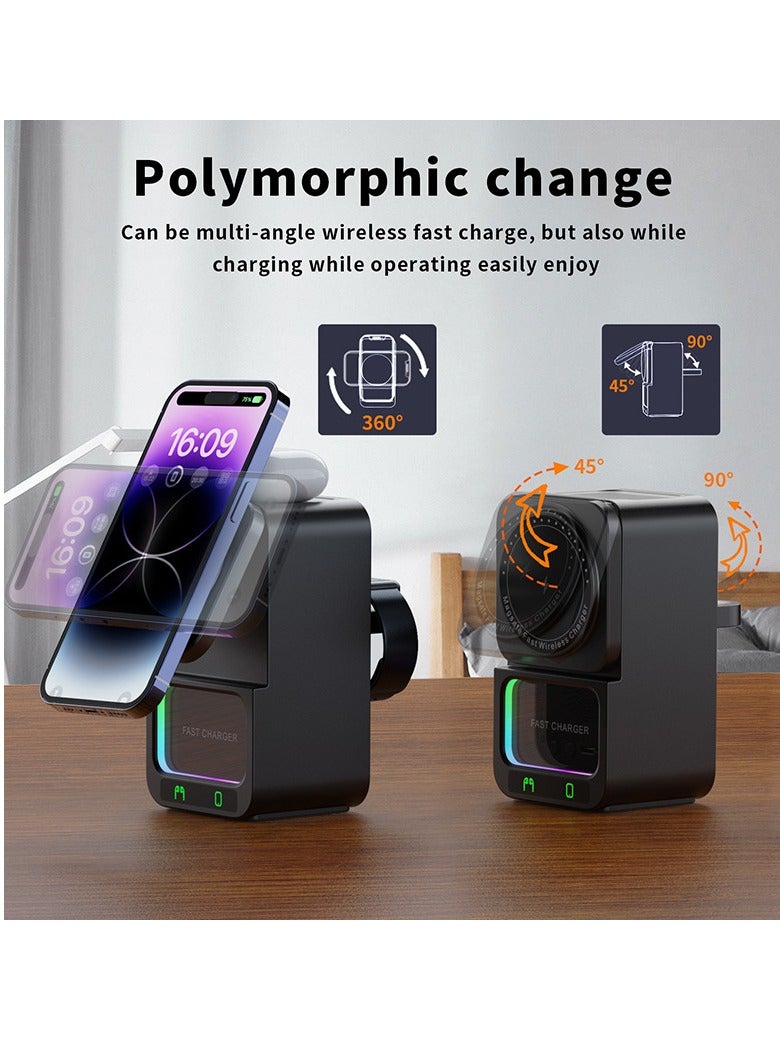 Bluetooth speaker 5 in 1 wireless charger 2024 new multi-function wireless charger suitable for Apple 161514 - Image 4