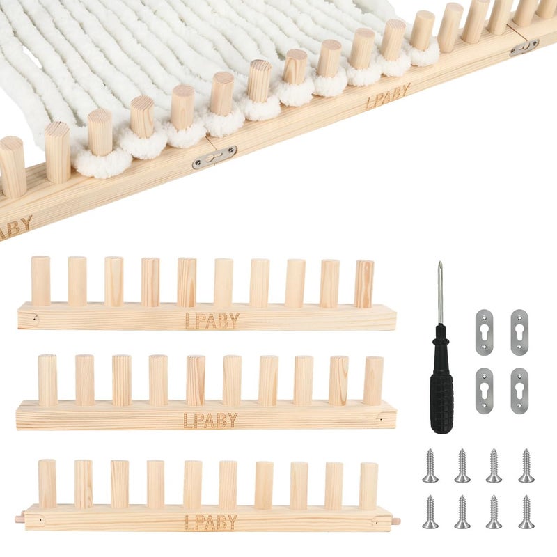 LPABY 46â€ Chunky Blanket Loom Knitting Loom, Chunky Yarn Loom Wooden Peg, Hand Knitting Yarn Chunky Blanket Kit (46 inch) - Image 1