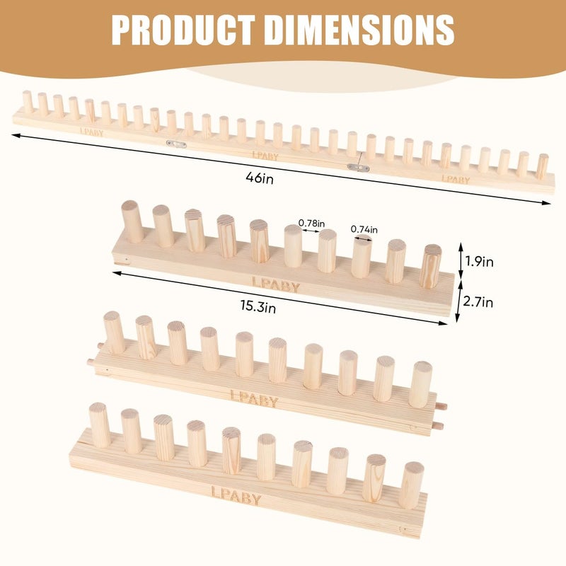 LPABY 46â€ Chunky Blanket Loom Knitting Loom, Chunky Yarn Loom Wooden Peg, Hand Knitting Yarn Chunky Blanket Kit (46 inch) - Image 3