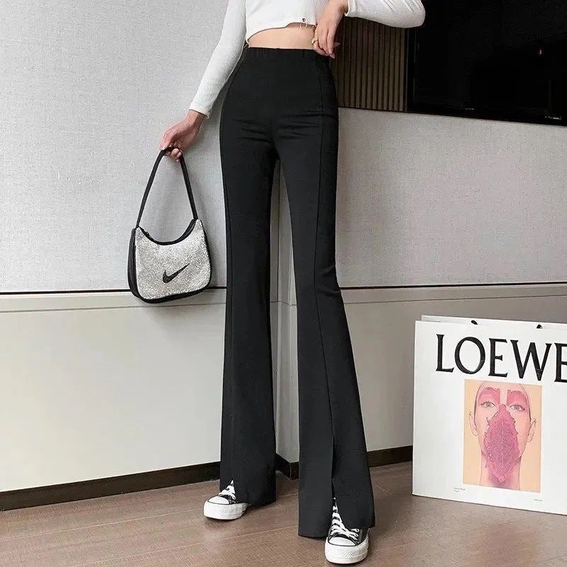 Women'S Loose All-Match Trendy Split Wide Leg Pants 2021 New High Waist Draping Flare Pants Fried Street Pants - Image 2