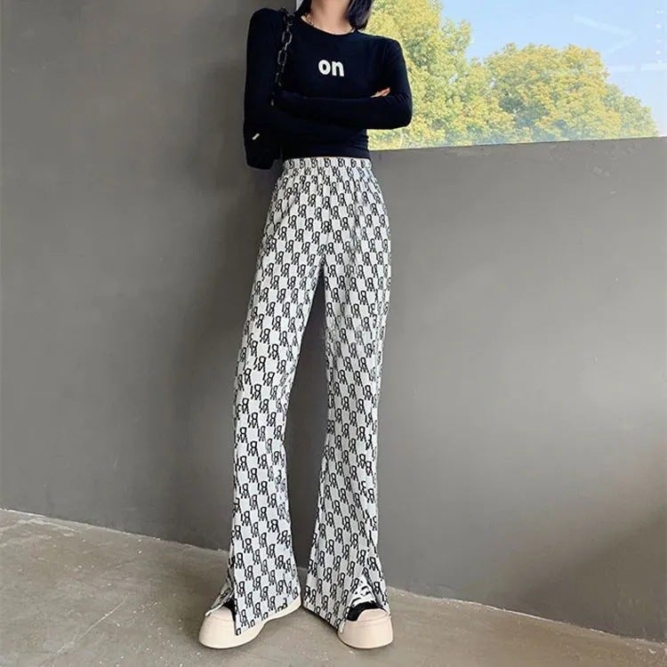 Women'S Loose All-Match Trendy Split Wide Leg Pants 2021 New High Waist Draping Flare Pants Fried Street Pants - Image 4