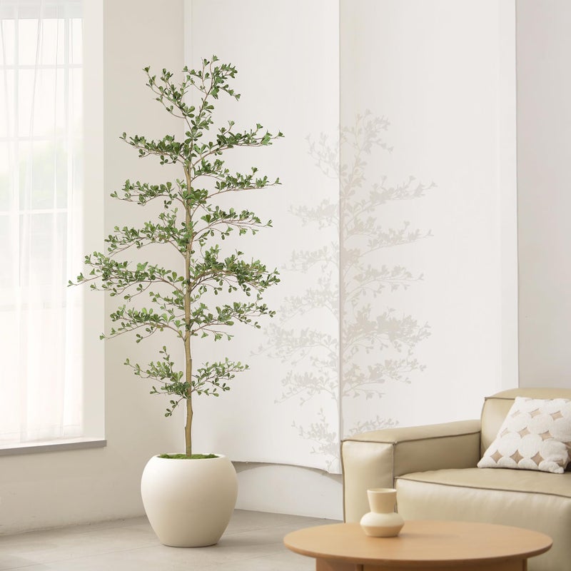LYERSE Black Olive Tree 7ft - Faux Black Olive Tree with Natural Trunk and Realistic Leaves - Artificial Shady Lady Tree for Modern Home Office House Living Room Decor - Image 5