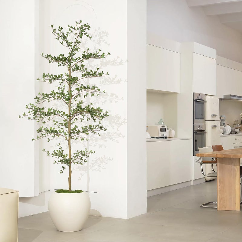LYERSE Black Olive Tree 7ft - Faux Black Olive Tree with Natural Trunk and Realistic Leaves - Artificial Shady Lady Tree for Modern Home Office House Living Room Decor - Image 4