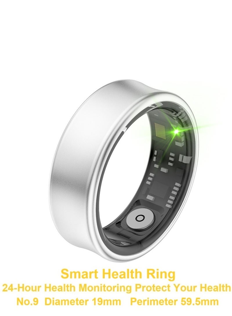 General Smart Health Ring for Heart Rate BlodOxygen Sleep Monitoring all Weather Motion Calculation 24-hour Health Monitoring Protect Your Health Sub-Silver No.19  - Image 1