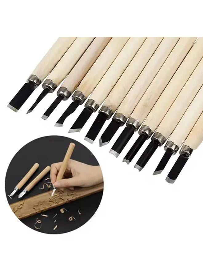 24 Pcs Heavy Duty Carbon Steel Wood Carving Chisels Professional Grade Blades - Image 2