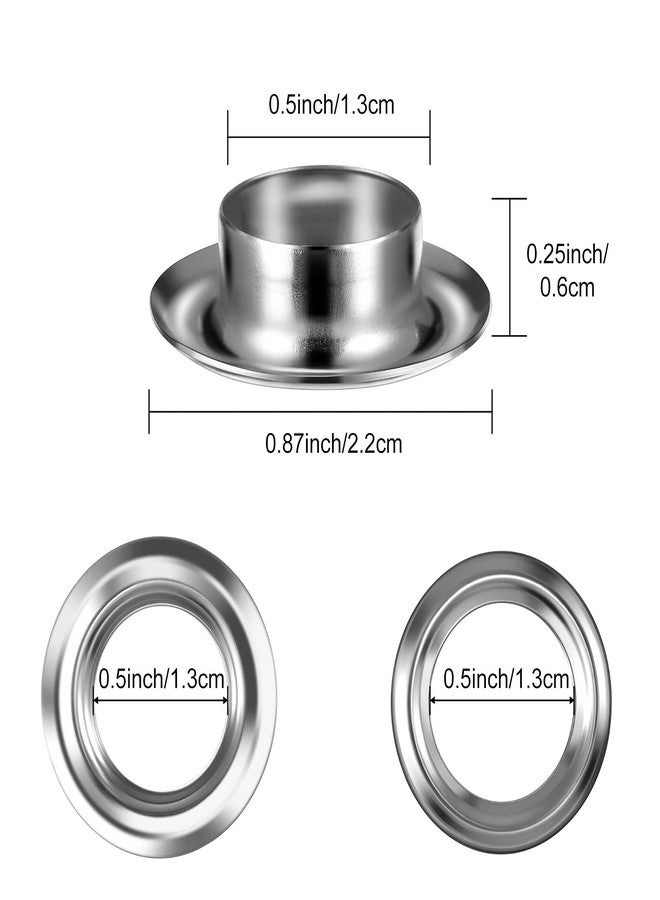 Pangda Grommet Tool Kit, Grommet Setting Tool and 100 Sets Eyelets with Storage Box, 1/2 Inch Inside Diameter - Image 3