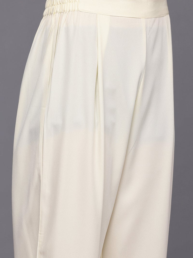 Ahalyaa Off White Fusion Kurta Set for Women - Image 3