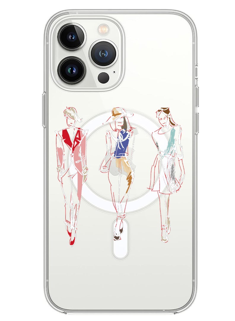 Theodor Magnetic Case for iPhone 13 Pro Max 6.7-inch Compatible with MagSafe Wireless Charging, Shockproof Phone Bumper Cover Fashion white - Image 1