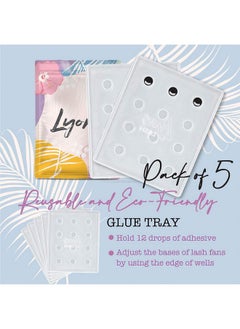 Lyon lash Glue Tray Eyelash Extensions Reusable Adhesive Holder/Palette For Single Drops Of Glue And Lash Fans Adjustment Classic & Volume Lashing Eyelash Extension Supplies (5 Pieces)  - Image 2