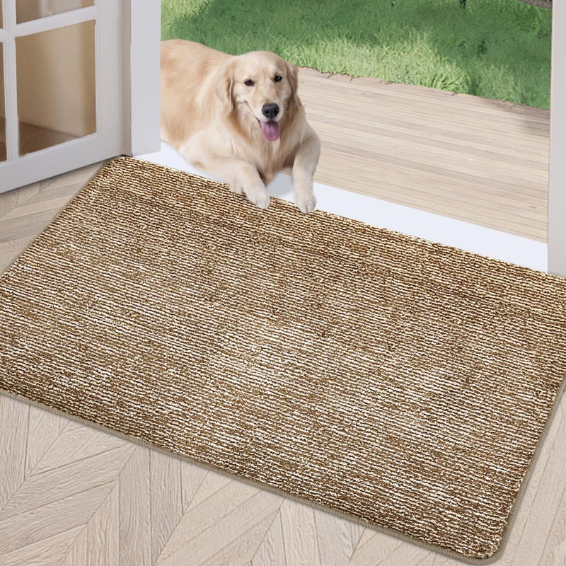 REFETONE Indoor Doormat Front Door Mat 32x40 Absorbent Rubber Backing Non Slip Back Door Mats Washable LowProfile Inside Floor Mat Door Rugs for Entryway Resist Dirt Mud Mat for Dogs Coffee