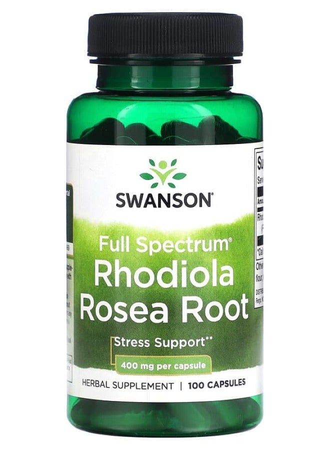 SWANSON Full Spectrum Rhodiola Rosea Root 400 mg 100 Caps  - Image 1