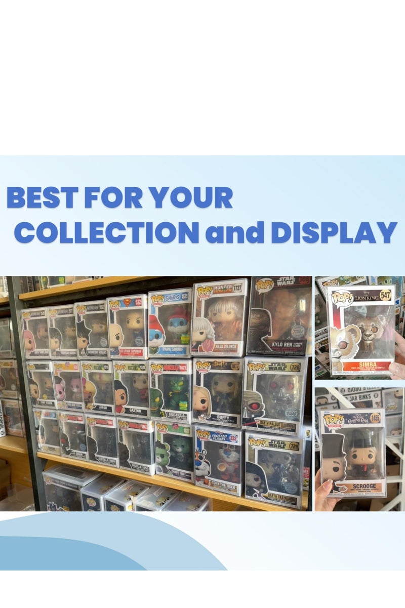 Pop Protector Case for 4 Inch Funko Pop Figures (10 Pack) Strong Extra Thick Crystal Clear Heavy Duty Plastic Display Box - Perfect for Vinyl Figures & Protective Film 100% Recyclable - Image 2