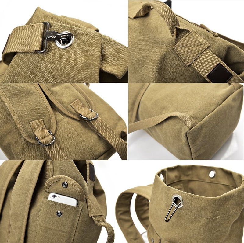 Jellybro Military Duffel Bag Top Load Double Strap Canvas Backpack Army Travel Big Size - Image 3