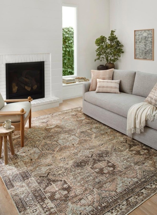 Loloi Amber Lewis Billie Collection, Clay & Sage 3'-6" x 5'-6" Area Rug - Antique & Distressed Accent Rugs for Living Room, Bedroom, Entryway & Hallway, No Shed High Traffic Area Home Decor Rug - Image 2