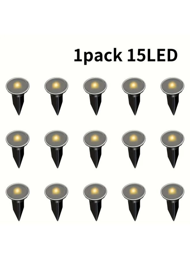 Pack Of 15pcs Motion Activated Solar Flood Lights Warm White Light 120 Degree Wide Angle Perimeter Security - Image 1