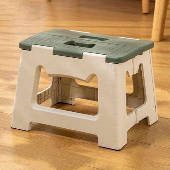 MORPICH Folding Step Stool for Kids and Adults13 Height Lightweight Plastic Stepping Stool Foldable Step Stool Hold up to 300lbs Non Slip Collapsible Stool Olive