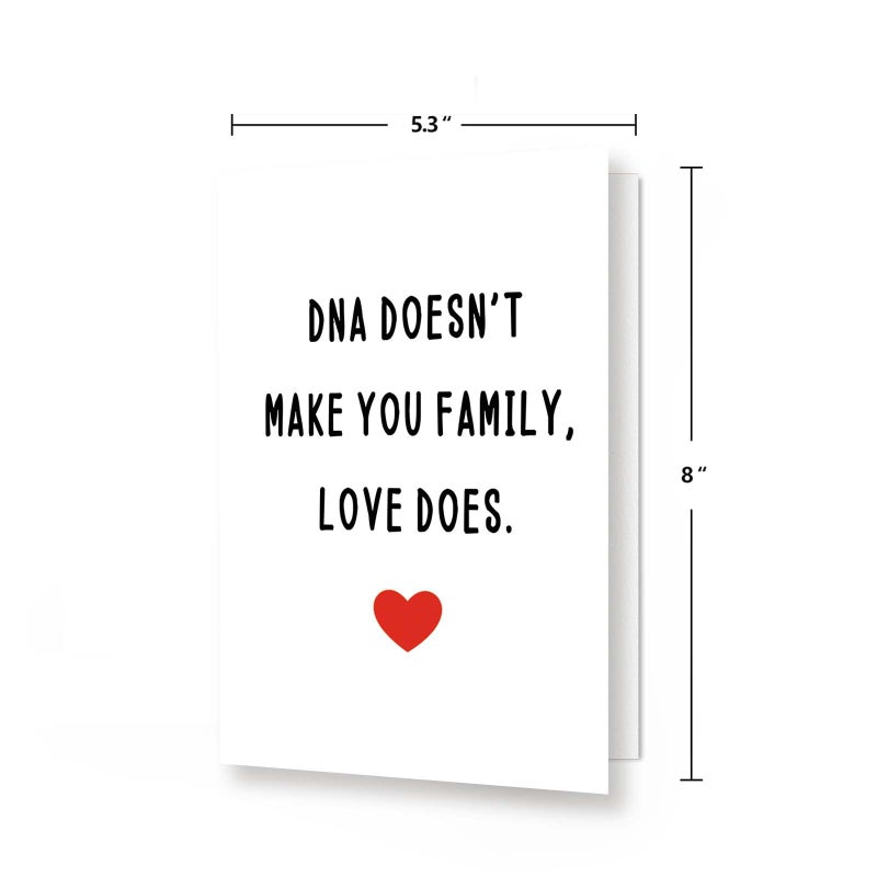 Zyulin Funny Bonus Dad Card for Fathers Day, Fathers Day Card for Stepdad, Dad Birthday Gifts from Stepdaughter Stepson, Step Father's Day Card, Dna Doesn't Make You Family, Love Does - Image 2
