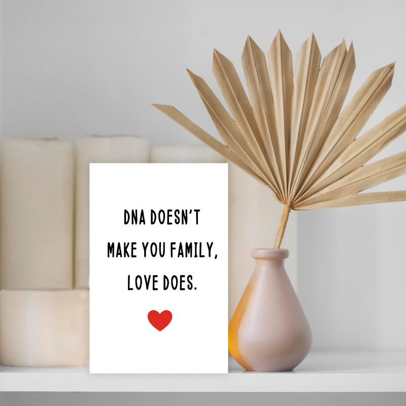 Zyulin Funny Bonus Dad Card for Fathers Day, Fathers Day Card for Stepdad, Dad Birthday Gifts from Stepdaughter Stepson, Step Father's Day Card, Dna Doesn't Make You Family, Love Does - Image 3