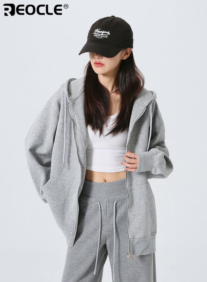 ريوكل سويت شيرت نسائي بغطاء للرأس مع سحاب أمامي وتصميم خفيف لبطاقة الربيع بأسلوب سهل للملابس الصغيرة - Image 2