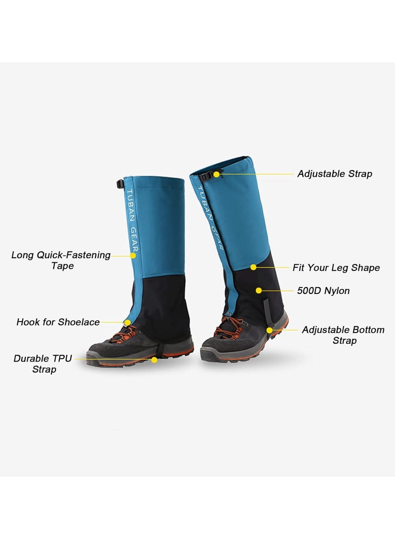 GGOOT Leg Gaiters Fleece Lined Waterproof Adjustable Anti-Tear Snow Boot Gaiters for Outdoor Hiking Skiing - Image 3