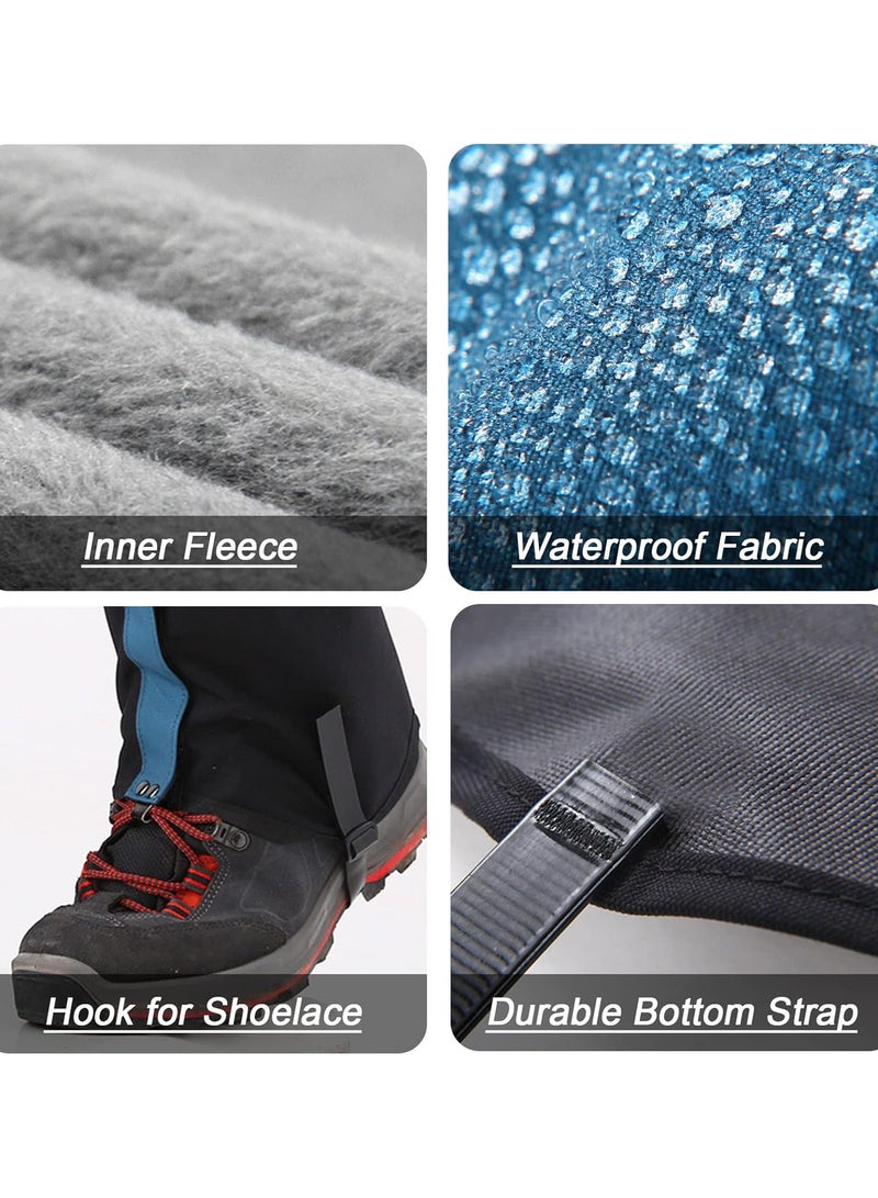 GGOOT Leg Gaiters Fleece Lined Waterproof Adjustable Anti-Tear Snow Boot Gaiters for Outdoor Hiking Skiing - Image 4