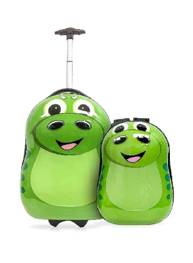 توتشي مجموعة حقائب للأطفال مكونة من قطعتين بتصميم ديناصورات باللونين الأخضر والأسود 15 × 20 × 35 سم T0381 - Image 1
