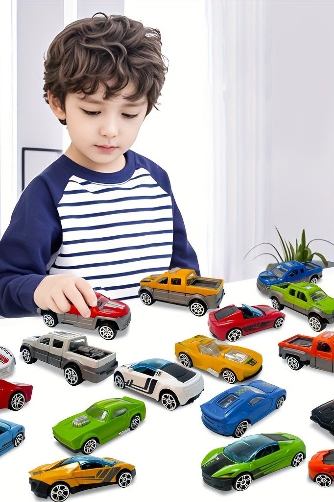 ممز بلانيت مجموعة كبيرة من سيارات السباق وسيارات الشرطة المعدنية المصغرة50 قطعه، تأتي في صندوق تخزين بلاستيكي محمول، مثالية كهدية للأطفال ومحبي السيارات وهواة الجمع._ العاب اطفال - Image 3