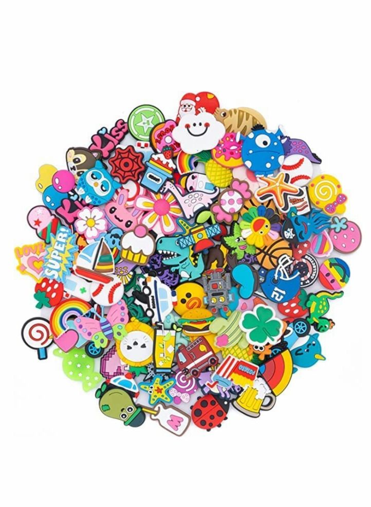 Excefore Shoe Decoration Charms 50 Pcs Random Cartoon PVC Crocs Charm - Image 1