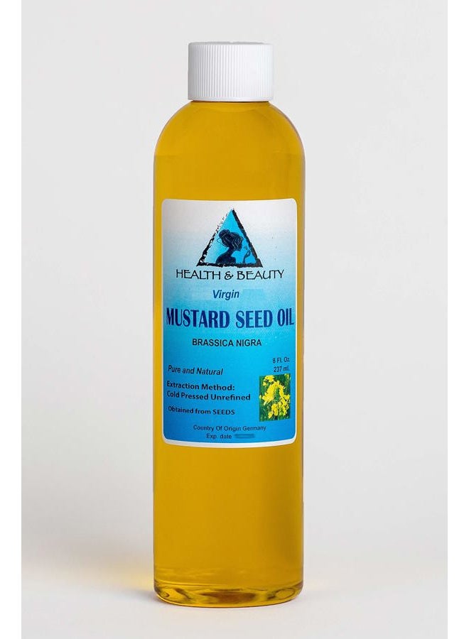 Health & Beauty Mustard Oil Unrefined by H&B OILS CENTER Raw Virgin Cold Pressed Premium Quality Natural Pure 8 oz - Image 1