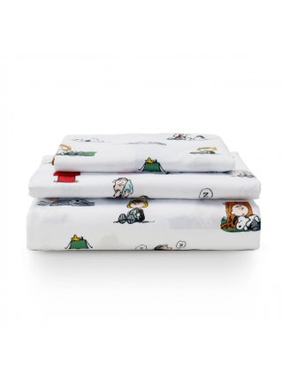Berkshire Blanket Peanuts® Kids Sheet Set, Twin Size - 3 Piece, Peanuts® Sleeping Colorized Sheet Scale White, Cute Character Snoopy Printed Soft Microfiber Bed Sheets - pzsku/Z9586292939ED0E6039B8Z/45/_/1728377582/4fc1ba97-a0b1-45e5-ab23-0b0361f479e5
