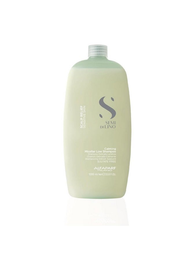 ALFAPARF MILANO Semi Di Lino Scalp Relief Low Shampoo For Sensitive Skin Sulfate Free Shampoo Soothes Brings Comfort And Hydrates Itch Relief Professional Salon Quality 33.8 Fl Oz  - Image 1