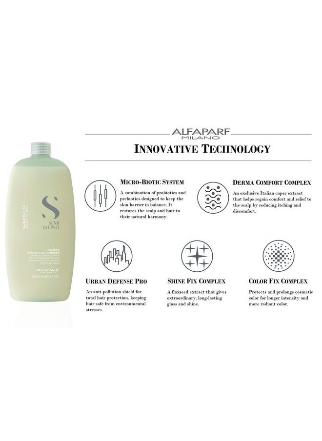 ALFAPARF MILANO Semi Di Lino Scalp Relief Low Shampoo For Sensitive Skin Sulfate Free Shampoo Soothes Brings Comfort And Hydrates Itch Relief Professional Salon Quality 33.8 Fl Oz  - Image 4