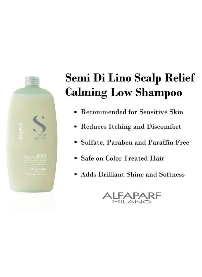 ALFAPARF MILANO Semi Di Lino Scalp Relief Low Shampoo For Sensitive Skin Sulfate Free Shampoo Soothes Brings Comfort And Hydrates Itch Relief Professional Salon Quality 33.8 Fl Oz  - Image 3