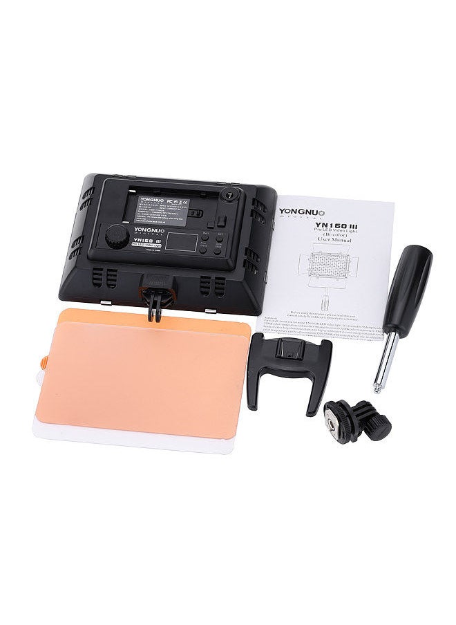 YONGNUO - Yongnuo Pro YN-160 III 192 LEDs Video Studio Photography Light Lamp Adjustable Color Temperature 3200K-5500K for Canon Nikon Sony Pentax Olympus Camcorder DSLR Camera with Color Plates - Image 1