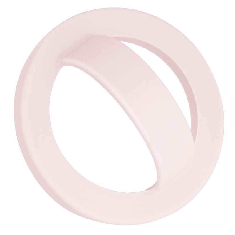 QxbBox Magnetic Silicone Ring Grip Phone Holder, Rotating Finger Loop Ring Grip Holder, Soft and Portable, Strong Magnetic Attraction, Compatible with Magsafe Phone Case (Light Pink) - Image 1