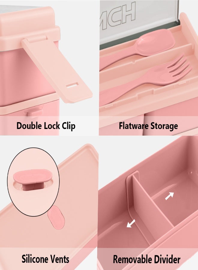 SUCITY 2- Layer Leakproof Bento Box-Large Lunch Box with Compartments und Cutlery Set-Food Picks for Lunch Box Containers for Adults-Microwave Food SafeBento Boxes  - Image 3