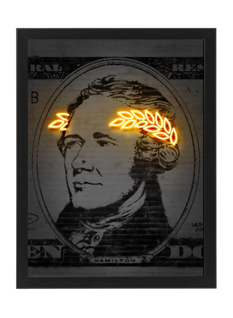 Boomah Accessories Hamilton Alexander art 10 dollars Neon Poster with Frame 30x40cm