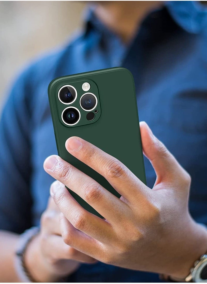 Raxoom 2 PCS of Silicone Protective Case, Compatible With iPhone 14 Pro Max 6.7 â€œ, Full Body Protection, Shock -proof Soft Liquid Silicone Protective Case (Black/Dark Green) - Image 4