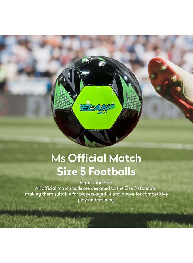 Elan Pvc Football - Official Match Size 5, Sleek Black High-Cladding Design, Machine-Stitched All-Weather Soccer Ball For Training & Matches (Ages 14+ Years) - Image 4