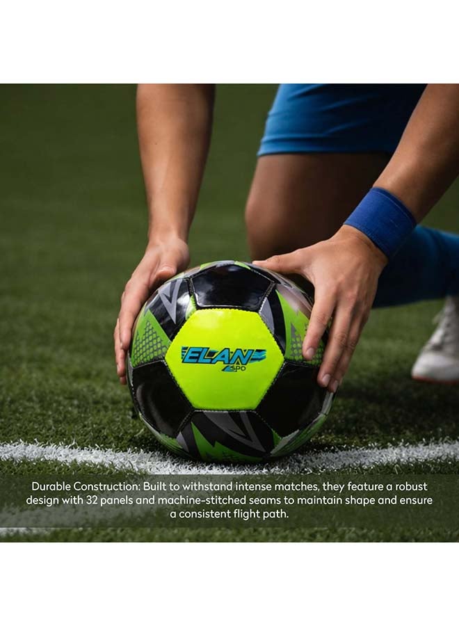 Elan Pvc Football - Official Match Size 5, Sleek Black High-Cladding Design, Machine-Stitched All-Weather Soccer Ball For Training & Matches (Ages 14+ Years) - Image 3