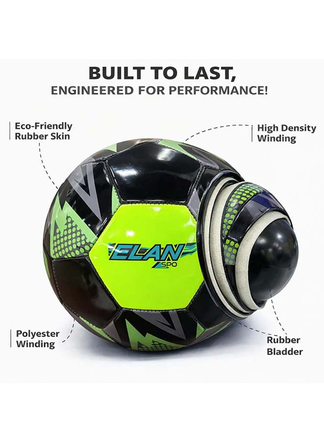 Elan Pvc Football - Official Match Size 5, Sleek Black High-Cladding Design, Machine-Stitched All-Weather Soccer Ball For Training & Matches (Ages 14+ Years) - Image 5