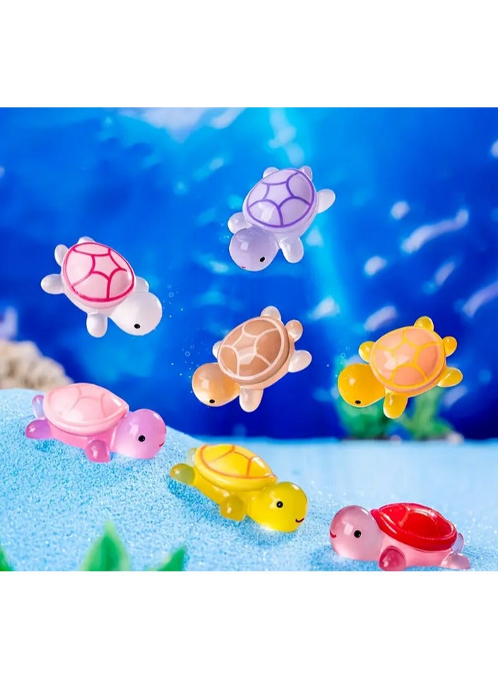 2-Piece Colorful Turtle Statues Stand - Medium, Resin Sea Turtle Decor Set for Party Supplies and Small Gifts, Perfect for Halloween, Christmas, Valentine's Day and More, Decorative Turtle Decor | Cute Design | Vibrant Colors "Yellow/Pink"  - Image 1