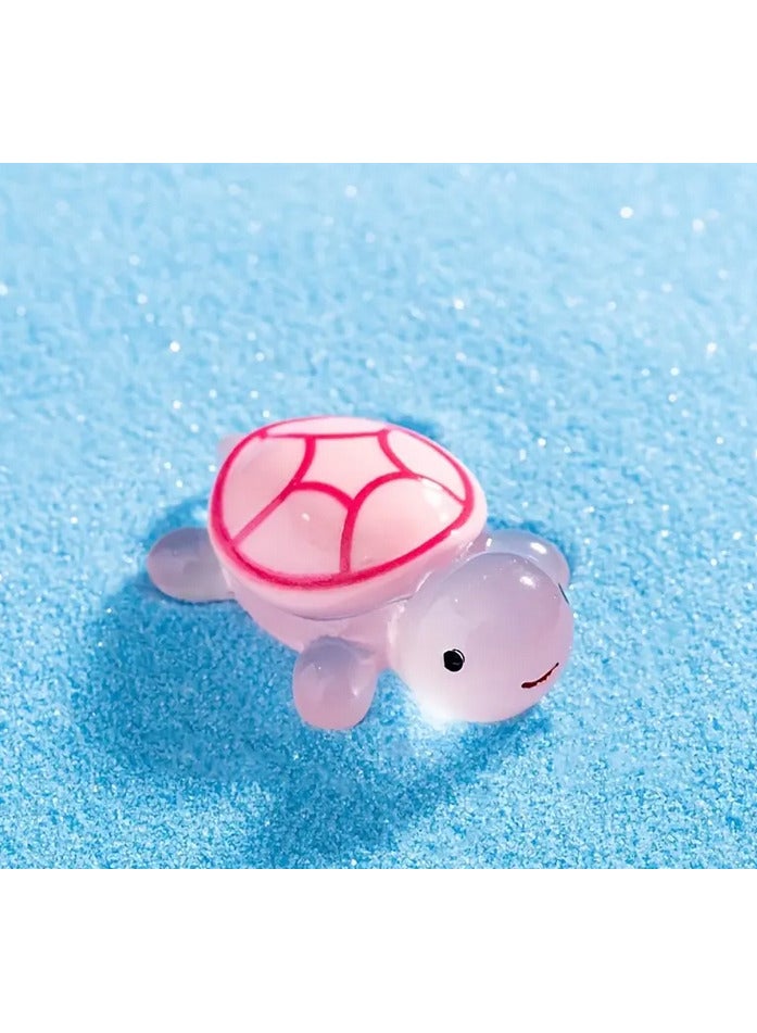 2-Piece Colorful Turtle Statues Stand - Medium, Resin Sea Turtle Decor Set for Party Supplies and Small Gifts, Perfect for Halloween, Christmas, Valentine's Day and More, Decorative Turtle Decor | Cute Design | Vibrant Colors "Yellow/Pink"  - Image 3