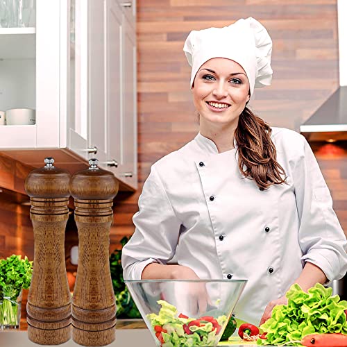 Powstro 2PCS Salt and Pepper Grinder, Solid Wood Sea Salt and Pepper Shakers, Pepper Mill & Salt Mill With Adjustable Coarseness, Premium Spice Grinder Easy To Use 8 INCH, Ideal Gift for Parents & Friends - Image 2