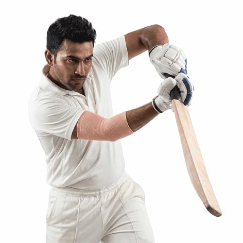 Dyna Cricket Sleeve | Sports Sleeve | Mild Compression | Injury Prevention for Men and Women | Sun Protection Arm Sleeve | Breathable & Reusable | Beige Colour | 10 M Roll, Pack of 1 - Image 3